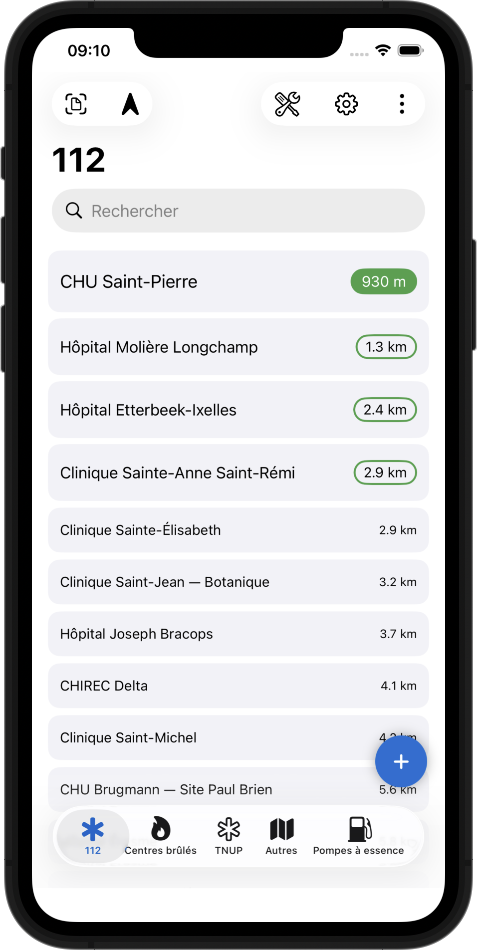 112-approved hospitals list on iOS